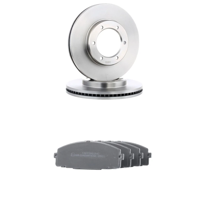 Image of RIDEX 3405B3020 Brake disc and pads set Front Axle, Brake Disc Type: internally vented, excl. wear warning contact Brake Set,disc brakes (3405)