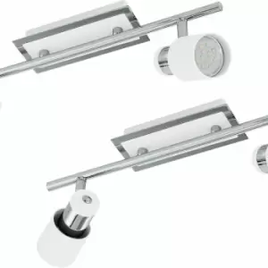 Image of 2 pack Wall 2 Spot Light Colour Chrome Plated White Steel GU10 2x5W Included