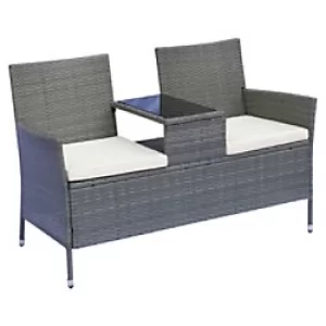 Image of Outsunny Rattan Chair 867-028GY Grey, Cream-White