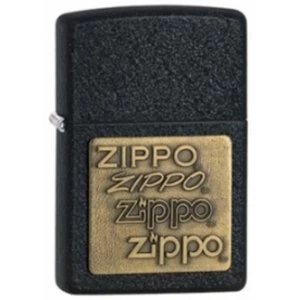 image of Zippo Brass Emblem Back Crackle Windproof Lighter