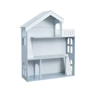 Image of Kids Grey Dolls House Bookcase, Grey