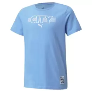 Puma Manchester City Core T Shirt Junior - Blue