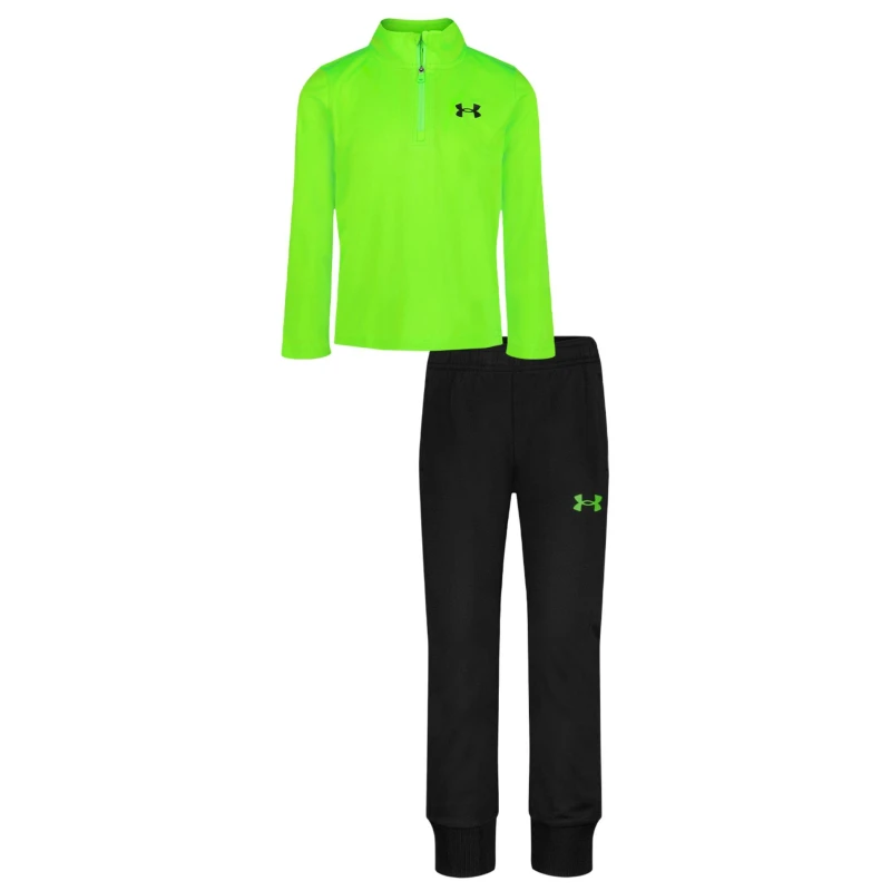 Image of Under Armour 1/4 Zip Set Infant Boys Lime/Black male 2 - 3 Years