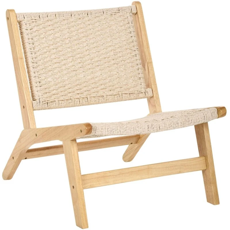 Image of Beliani Armchair Villaz Wood Light Brown