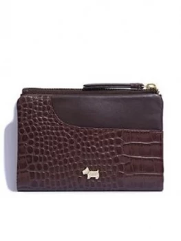 image of Radley Pockets Faux Croc Medium Bifold Purse - Mahogany