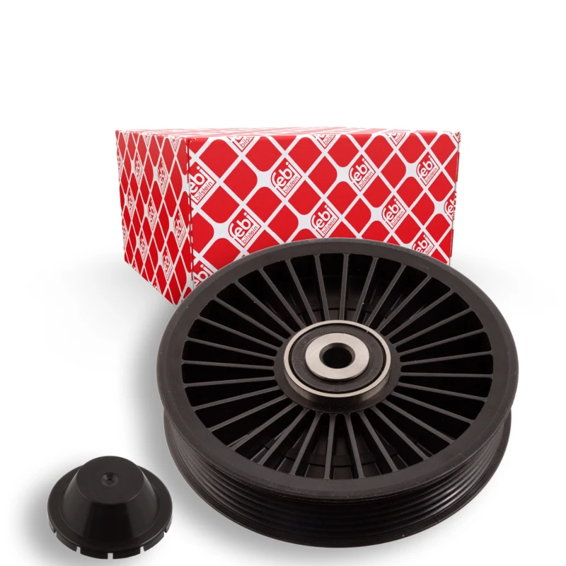 Image of FEBI BILSTEIN 102580 Idler Pulley Plastic Deflection/Guide Pulley,v-ribbed belt (312)