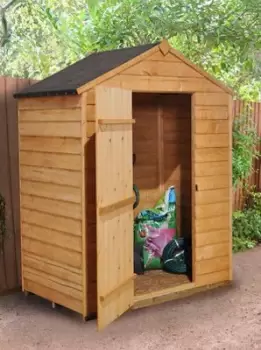 Image of 5X3 Apex Dip Treated Overlap Golden Brown Wooden Shed With Floor