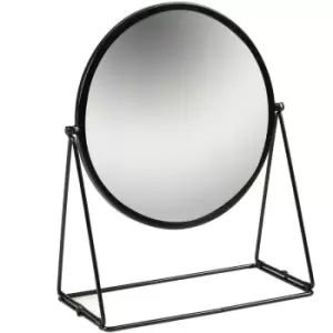 image of Harbour Housewares - 33 x 35cm Round Makeup Mirror - Black