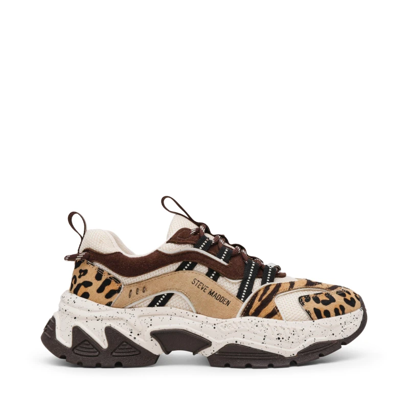 Image of Steve Madden Animates-LE Trainers Brown Leo female 4 (37)