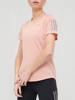 Image of adidas Own The Run T-Shirt - Blush, Blush Size M Women