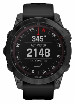 image of Garmin 010-02540-21 fenix 7 Sapphire Solar Carbon Grey DLC Watch