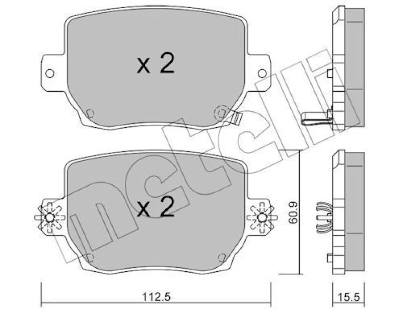 Image of METELLI Brake pad set METELLI 22-1334-0