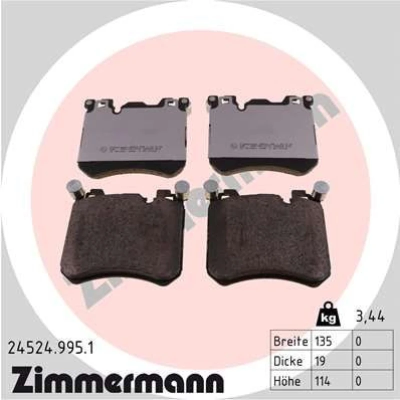 Image of ZIMMERMANN Brake pad set ZIMMERMANN 24524.995.1