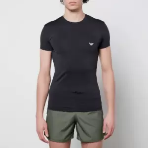 Image of Emporio Armani Mens Logo Tape Swim Shorts - Thyme Green - IT 52/XL