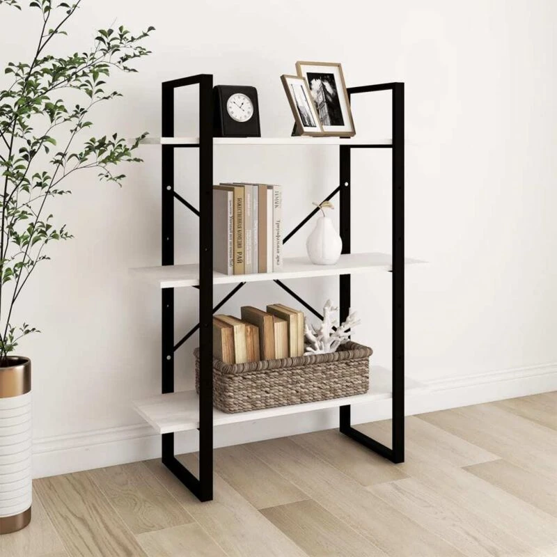 Image of VIDAXL 3-Tier Book Cabinet White 80x30x105cm Solid Pine Wood Vidaxl 8720286568231