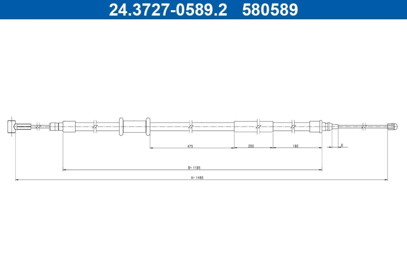 Image of Handbrake cable ATE 24.3727-0589.2