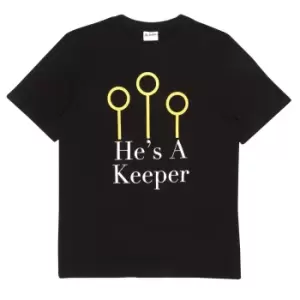 Image of Harry Potter Mens Quidditch Keeper T-Shirt (3XL) (Black)