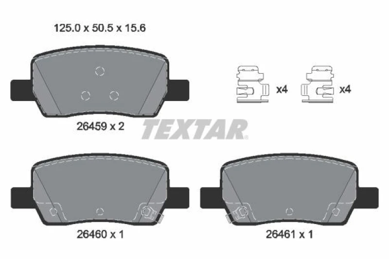 Image of Brake pad set TEXTAR 2645901