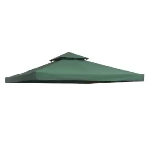 Outsunny 3 x 3m Gazebo Top Cover Double Tier Canopy Replacement Pavilion Roof Dark Green - main image