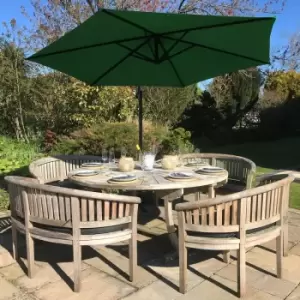 Image of Green Cantilever Parasol & Fan Base - Green
