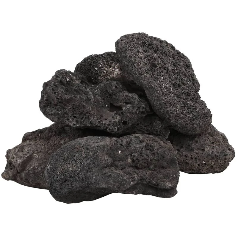 Image of vidaXL Volcanic Rocks 10KG Black 10-30 cm, Black 3217188