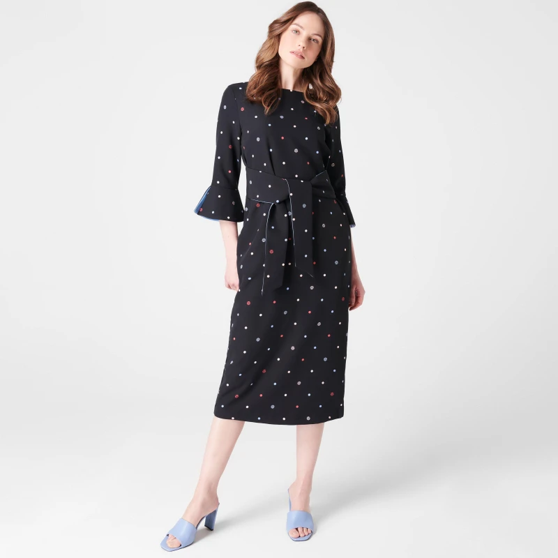 Image of Biba Biba Tie Midi Dress - Multi Multi 8