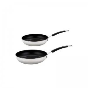 Image of Meyer Stainless Steel Non-Stick Fry Pan Twin Pack