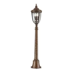 Image of Outdoor IP44 3 Bulb Short Mini Lamp Post Pillar British Bronze LED E14 60W