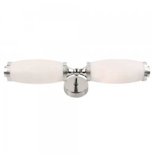 Image of 2 Light Bathroom Twin Wall Light Polished Chrome IP44, G9