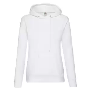 Image of Fruit Of The Loom Ladies Lady Fit Hooded Sweatshirt / Hoodie (XS) (White)