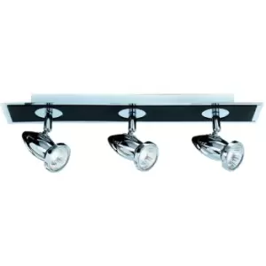 image of Searchlight Comet - 3 Light Ceiling Spotlight Bar Chrome, Matt Black, GU10