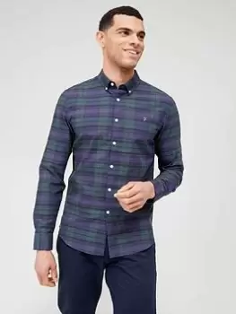Image of Farah Brewer Check Shirt - Multi, Green, Size 2XL, Men