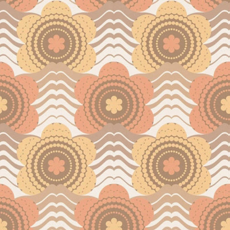Image of As Creation Retro Flowers Orange Wallpaper Trendy Textured Paste The Wall