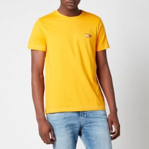 Image of Tommy Jeans Mens Chest Logo T-Shirt - Florida Orange - L