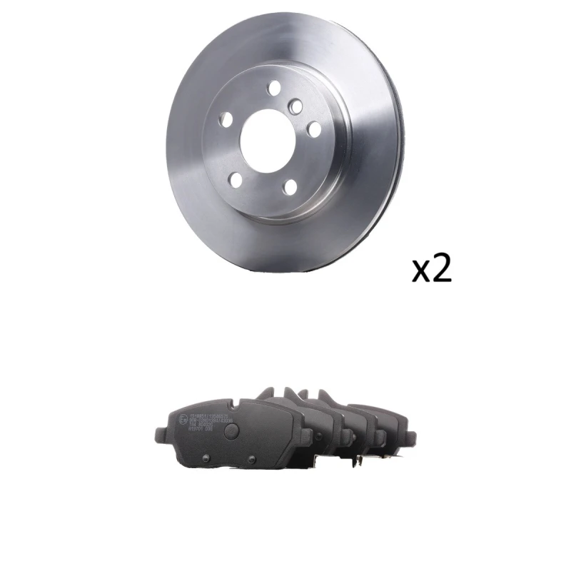 Image of RIDEX 3405B3501 Brake disc and pads set with accessories, Brake Disc Type: internally vented, prepared for wear warning indicator, with anti-squeak pl