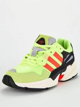 Image of adidas Originals Childrens Yung-96 Trainers - Yellow, Red, Size 4