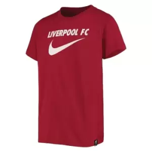 image of 2022-2023 Liverpool Swoosh Tee (Red) - Kids