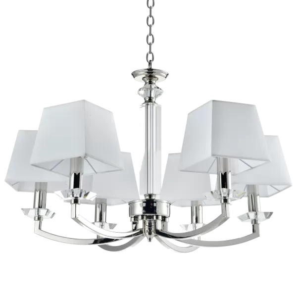 image of Dubai 6 Light Multi Arm Pendant Ceiling Light Nickel, E14