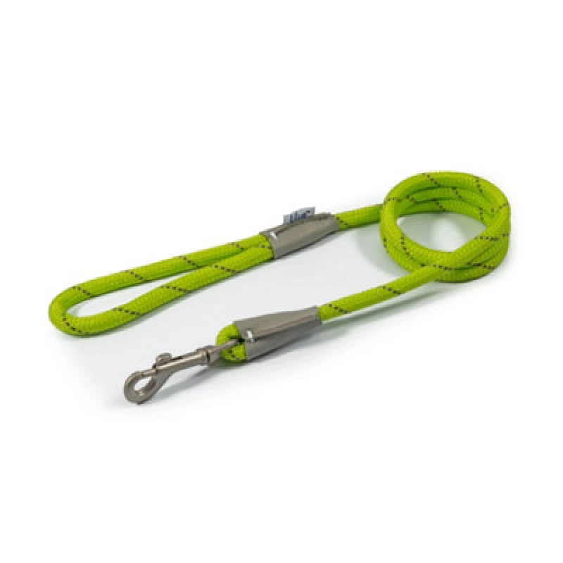 Image of Ancol Viva Reflective Rope Dog Lead Lime