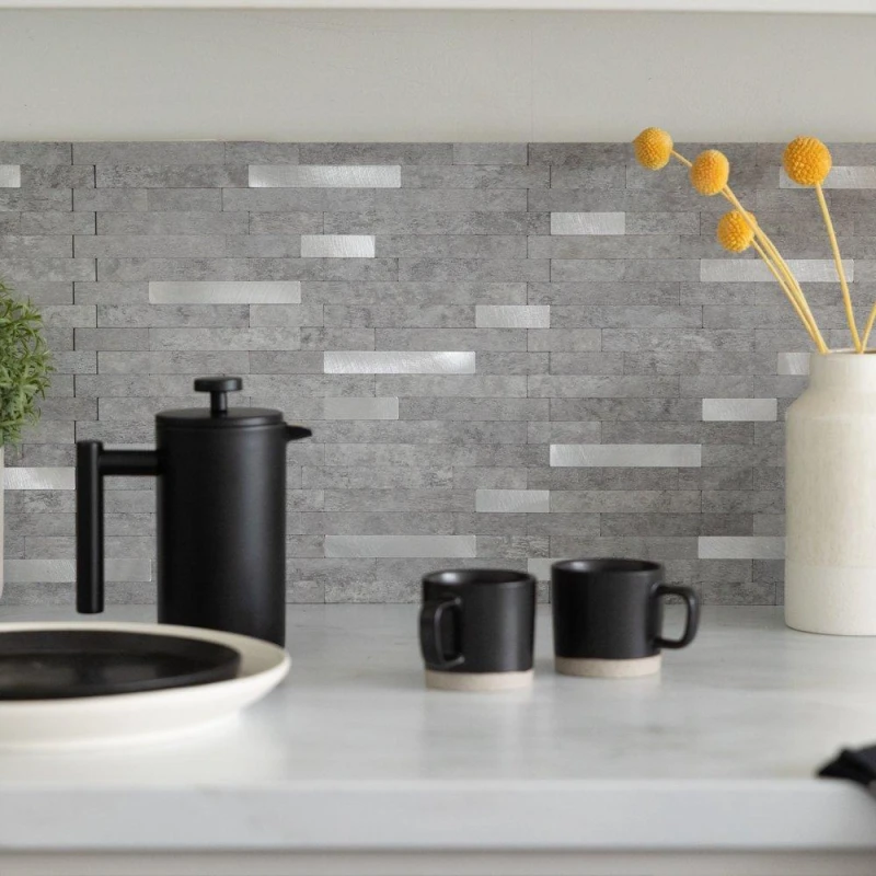 Image of D C Fix Self Adhesive Premium Wall Tiles Metal and Stone Grey unisex PACK 5