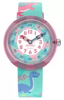 Image of Flik Flak FBNP212 DINO PARTY (31.85mm) White and Blue Dial Watch