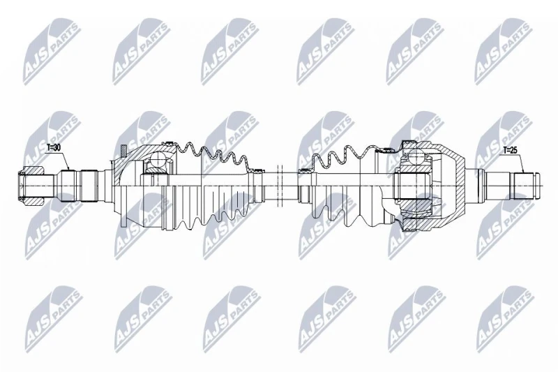 Image of NTY NPW-PL-174 Drive shaft 6-Speed Manual Transmission, Front Axle Left Drive Shaft (13)