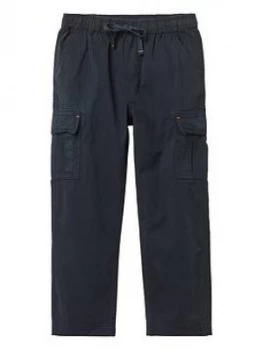 Image of White Stuff Boys Niko Cotton Cargo Trousers - Navy, Size 3-4 Years