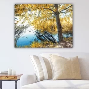 Image of 111056528_70100 Multicolor Decorative Canvas Painting Lakeside