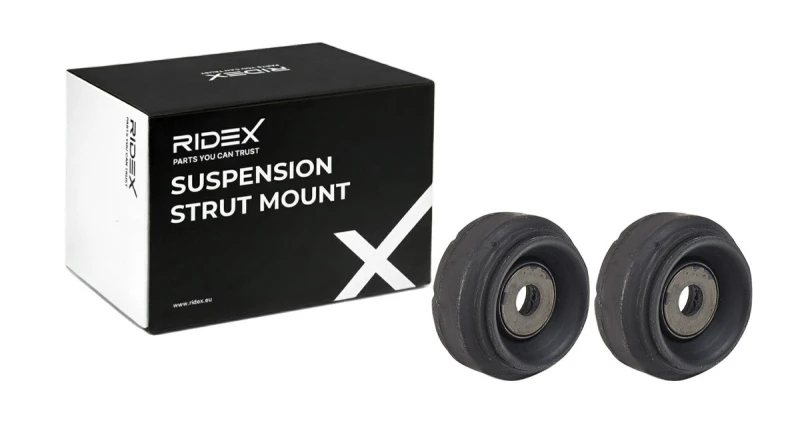 Image of RIDEX 1180S1142 Top strut mount Front Axle, with ball bearing Elastomer Suspension Strut Support Bearing (1180)