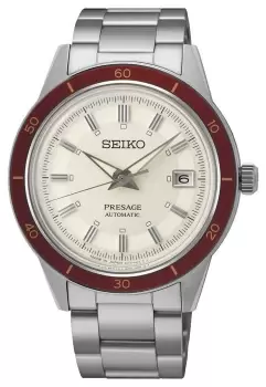 Image of Seiko SRPH93J1 Presage Style 60s Ruby Automatic Red Bezel Watch