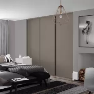 Image of Spacepro Classic 3 Door Sliding Wardrobe Kit Stone 1760 x 2260mm in Grey Steel/MFC