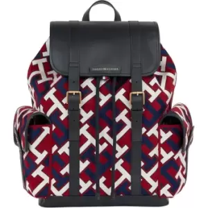 Image of Tommy Hilfiger Th Monogram Flap Backpack - Red