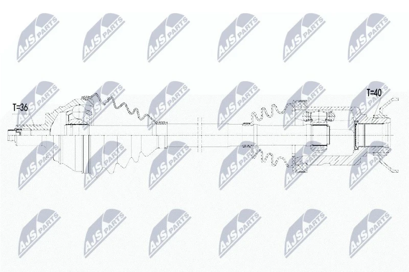 Image of NTY NPW-WW-183 Drive shaft Manual Transmission, Front Axle Right Drive Shaft (13)