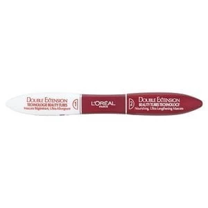 Image of LOreal Double Extension Beauty Mascara Tube Black 2 x 7ml Black